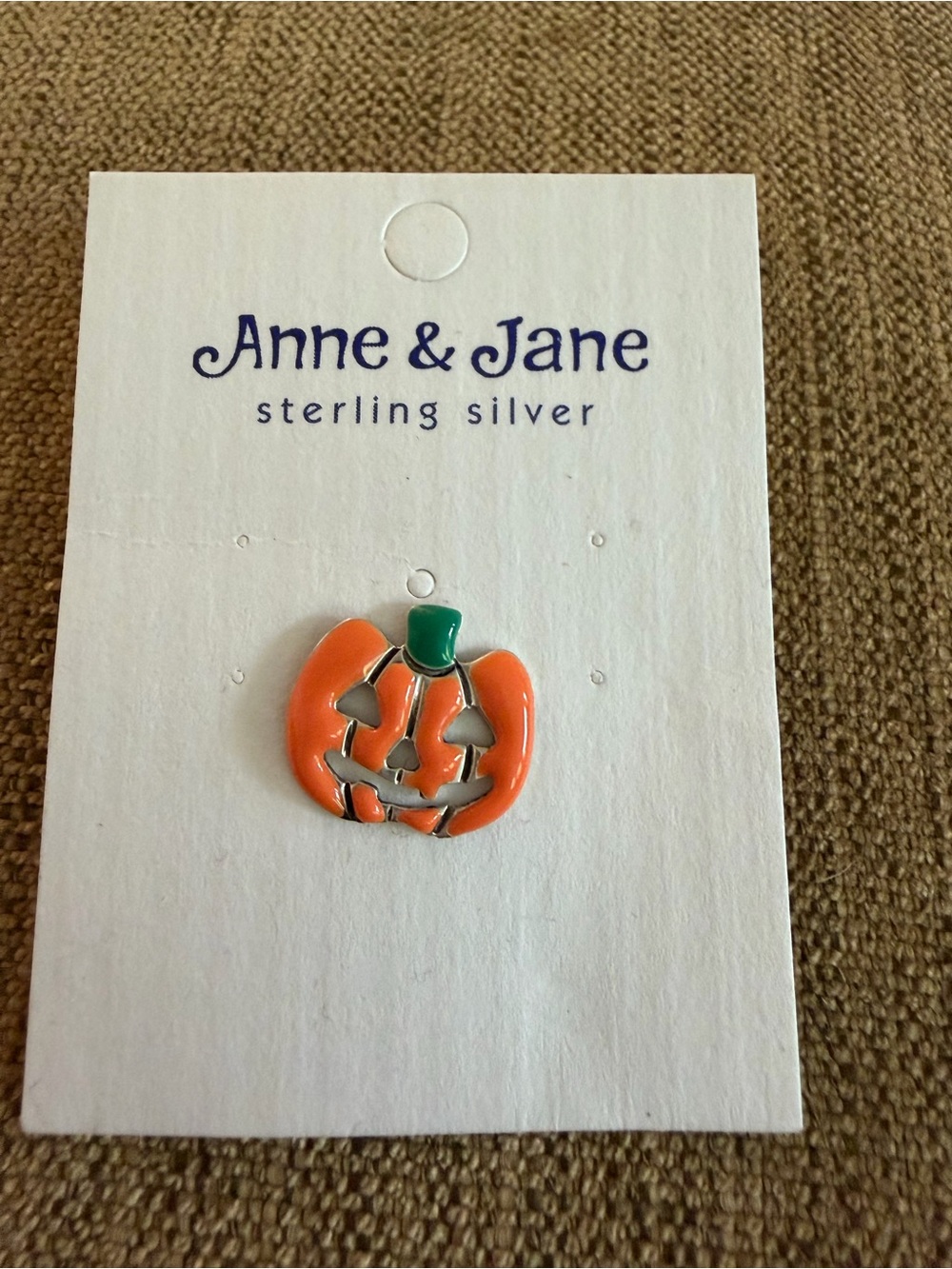 Sterling Silver Orange Pumpkin Pin